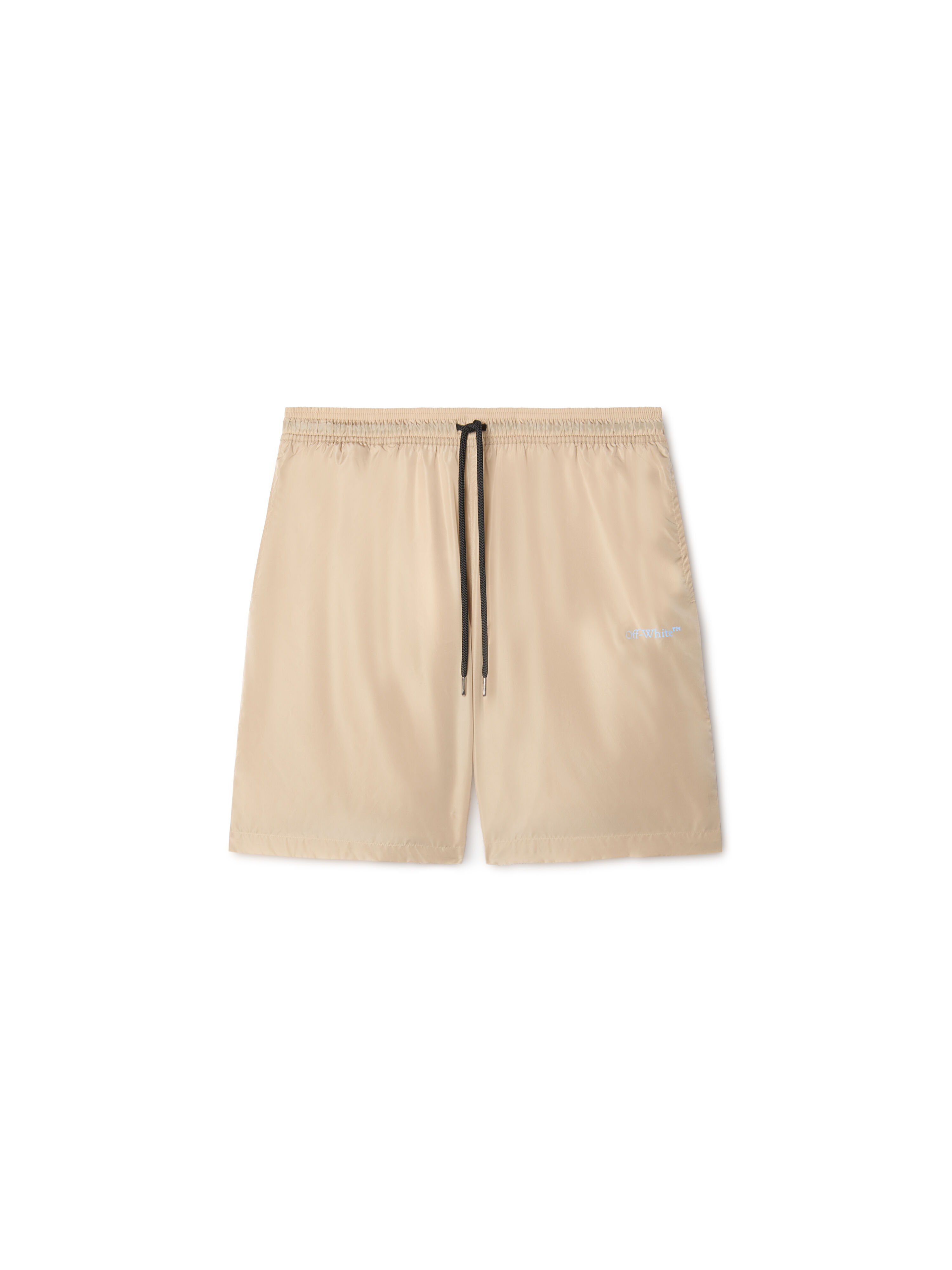 Beige Outline Swim Shorts