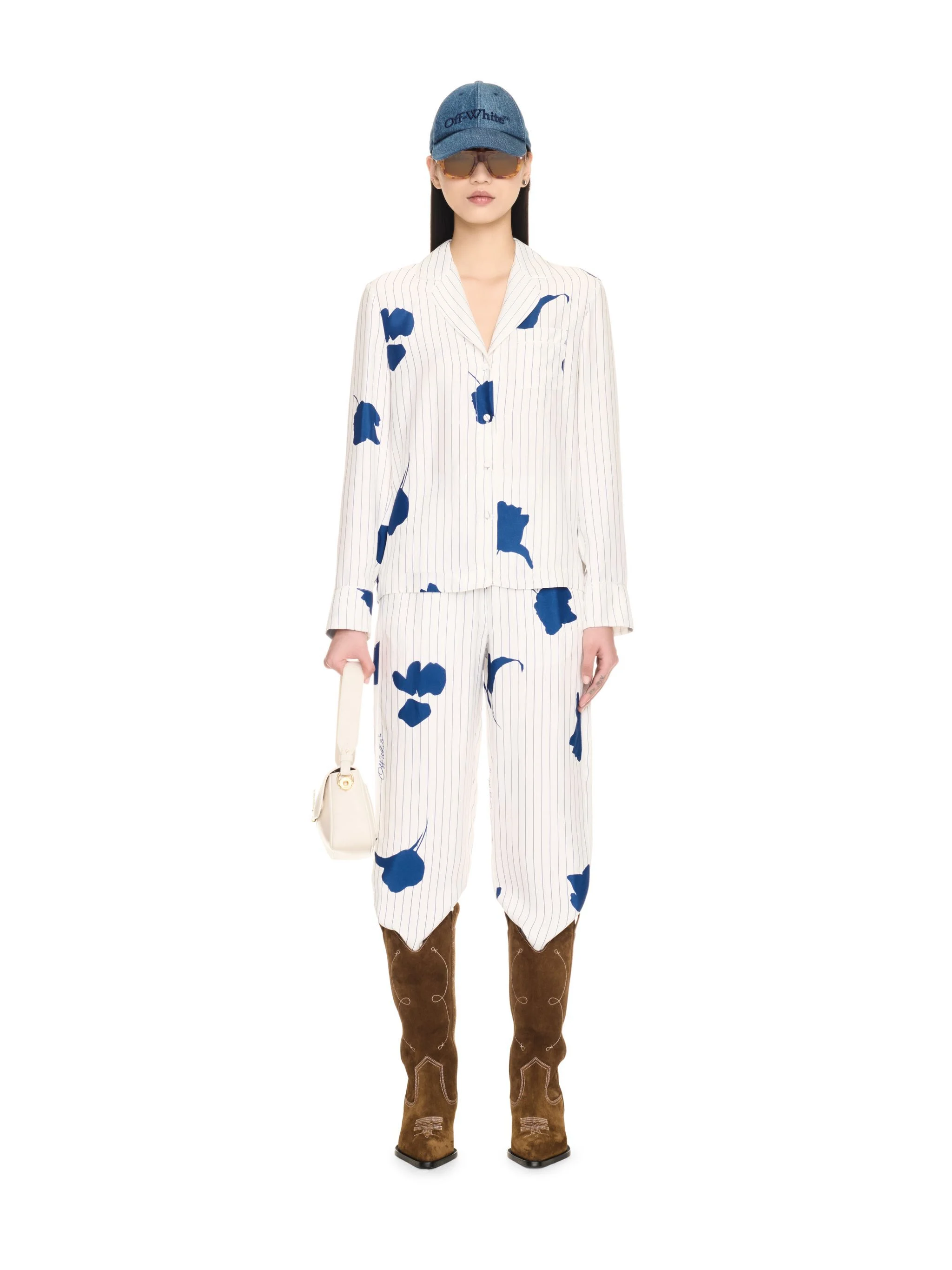 Stripe Flwr Pajama Ls Shir