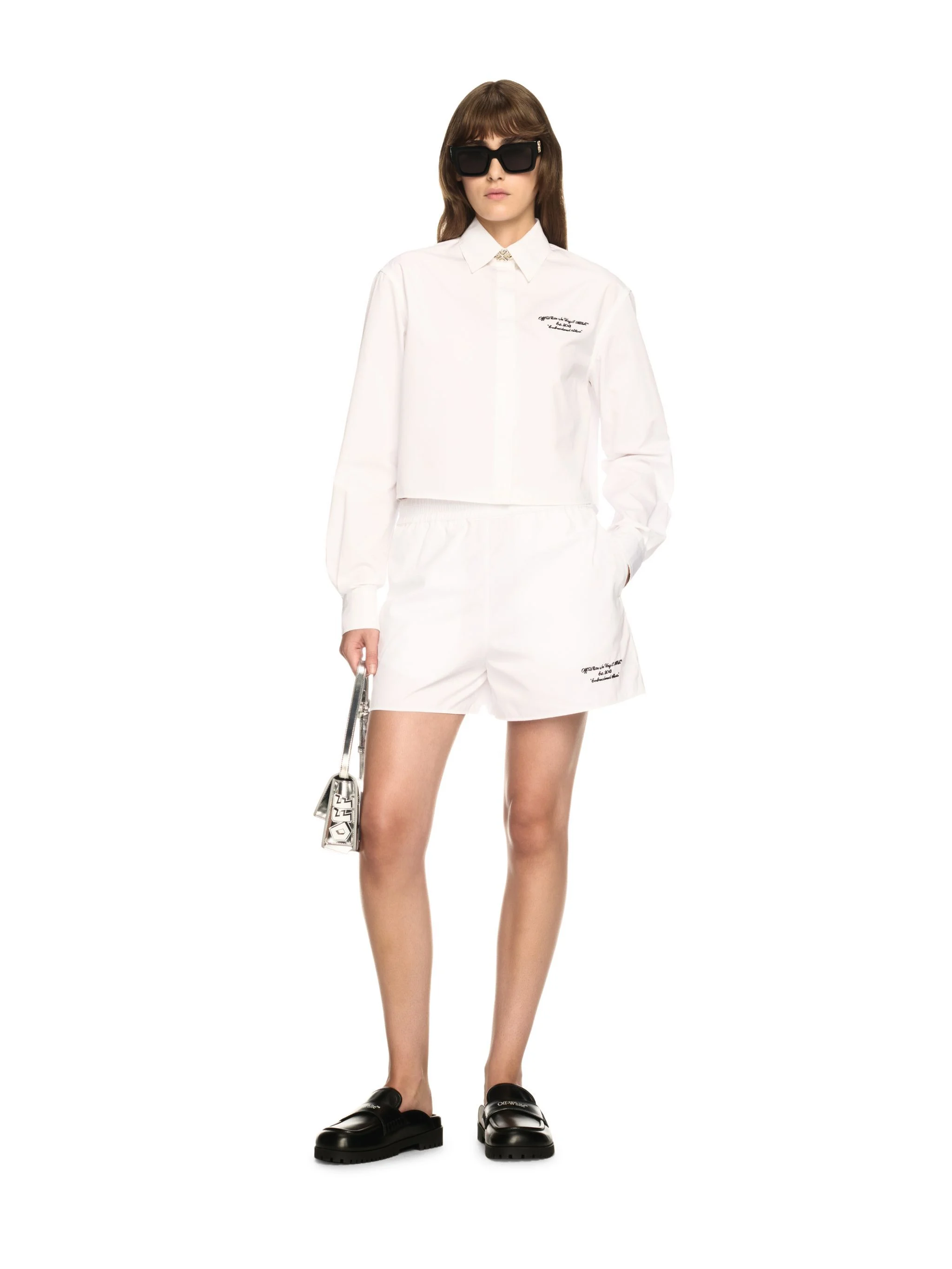 White Poplin Shorts