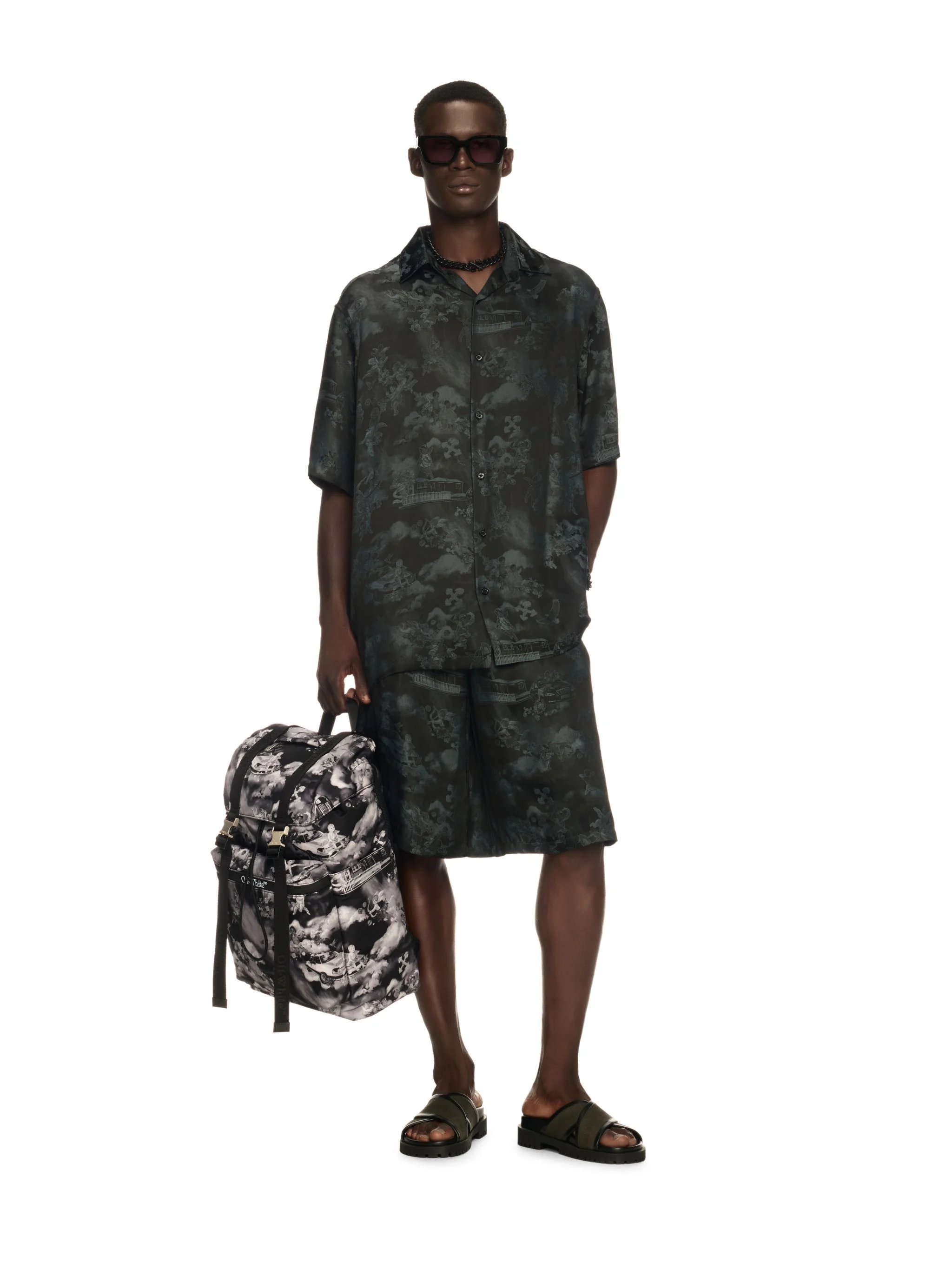 Black Jacquard Fresco Bowling Shorts