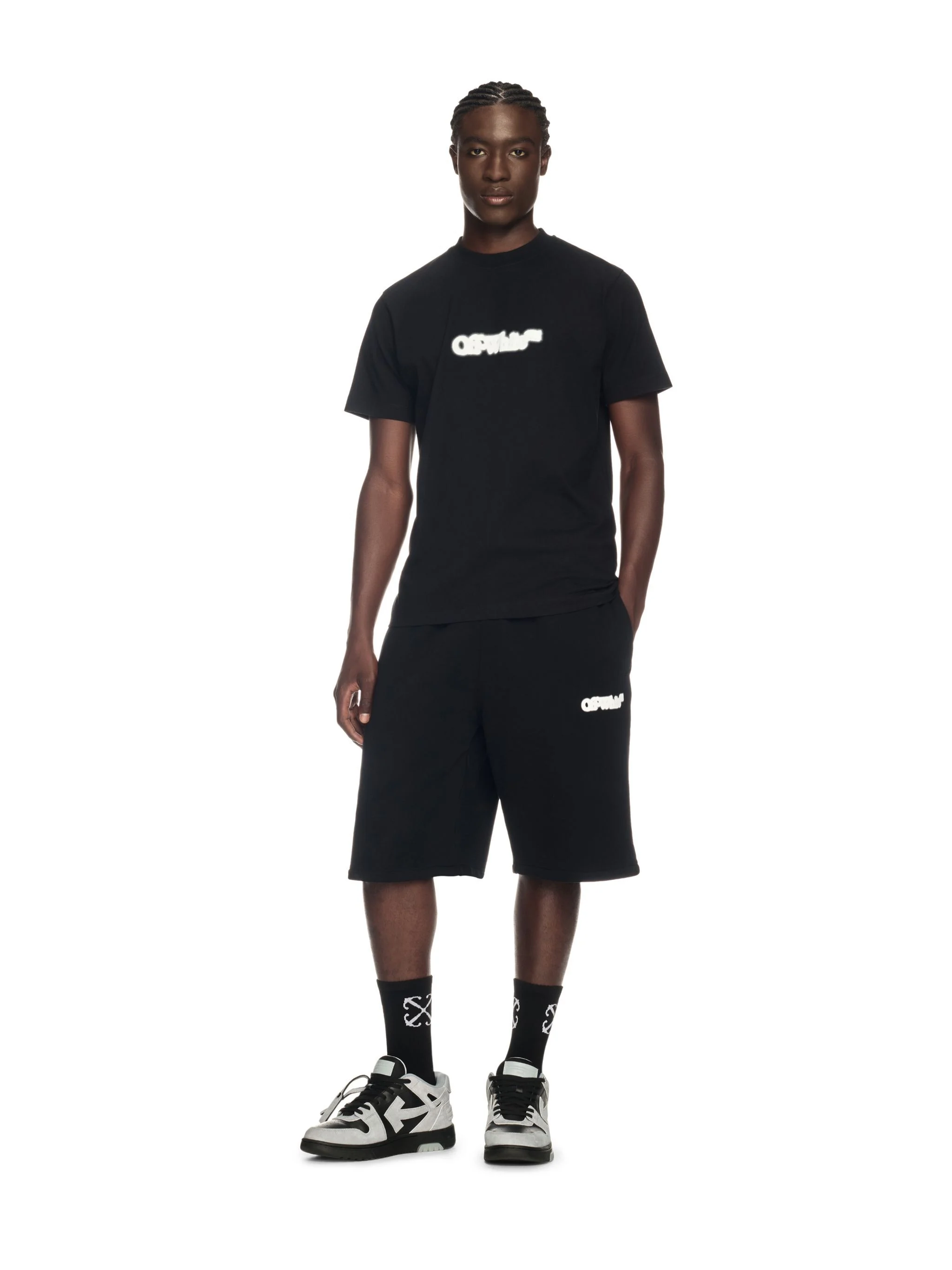 Black Spray Arrow Sweat Shorts